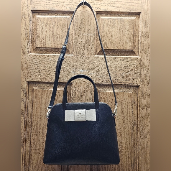 Kate Spade Matthew's Street Maise Black & White Bow Handbag Sachel NWOT Sold out - Picture 3 of 16